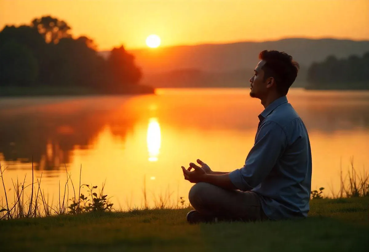 freepik__candid-image-photography-natural-textures-highly-r__81023 a man deep in thought by a lake at sunset