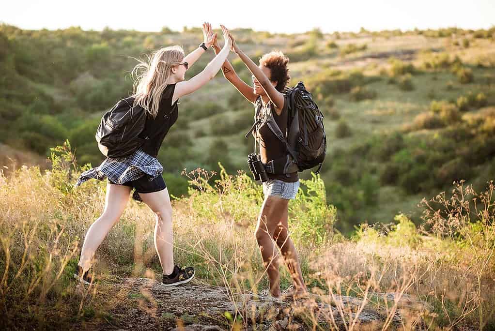 man and women enjoying the great outdoors 