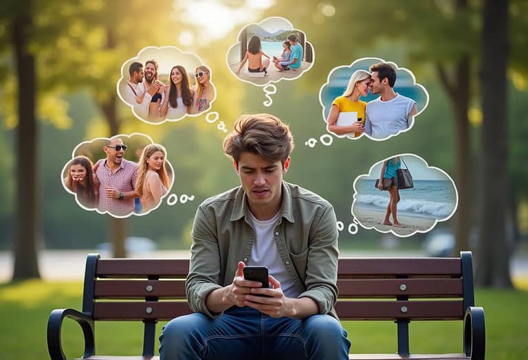 man sitting on a bench