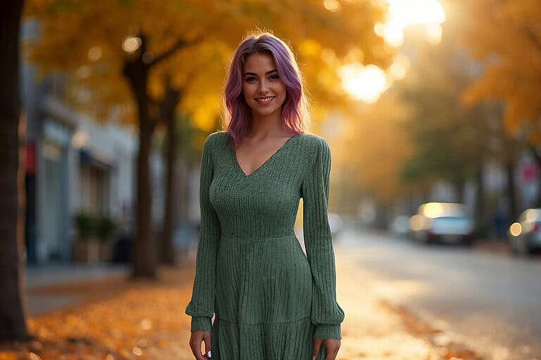 lyra kade the author dressed in an autumn dress 2025