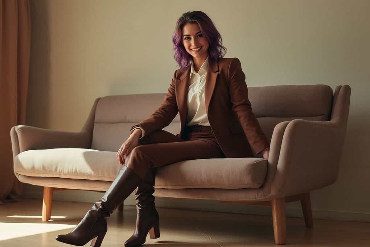 lyra-kade-on-a-sofa-wearing-boots lya kade sitting on a sofa wearing Autumn Boots 2025