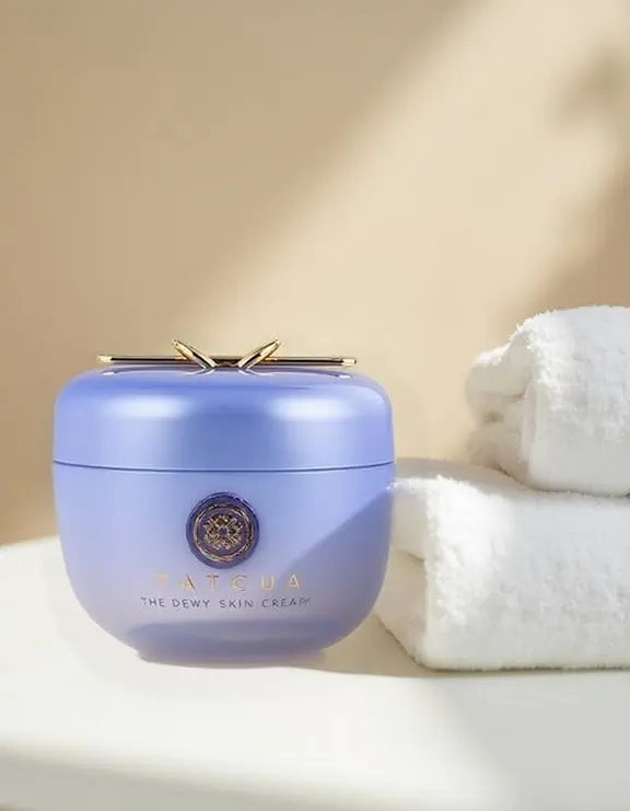 product-one-skin-care A product resting on a white table, TATCHA The Dewy Skin Cream | Rich Face Cream to Hydrate, Plump and Protect Dry and Combo Skin