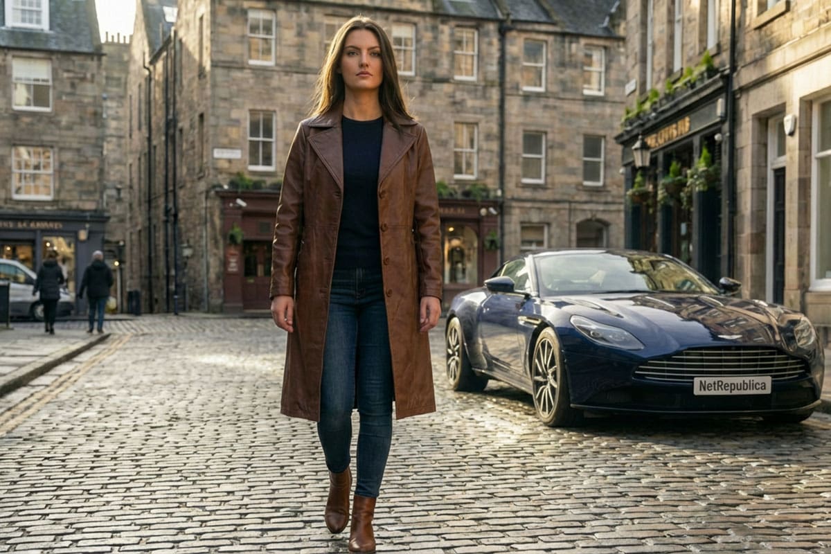 Decrum Womens Real Lambskin Leather Coat for 2025