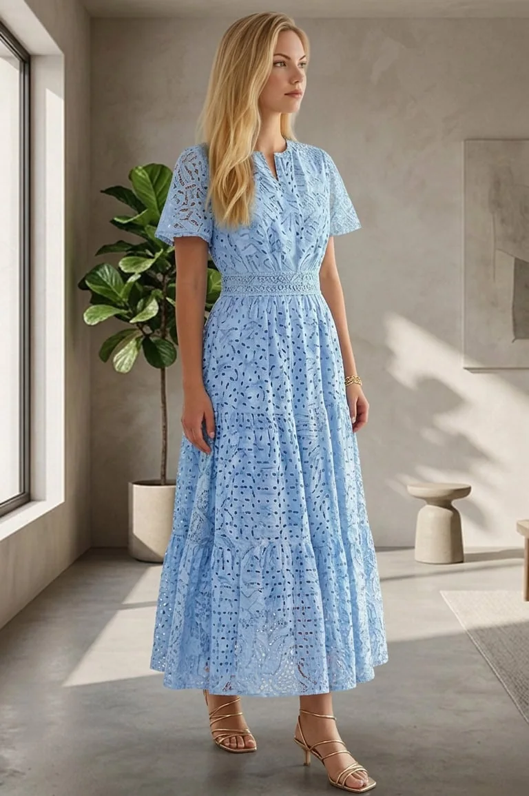 A relaxed, feminine flowy maxi dress designed for effortless everyday wear.